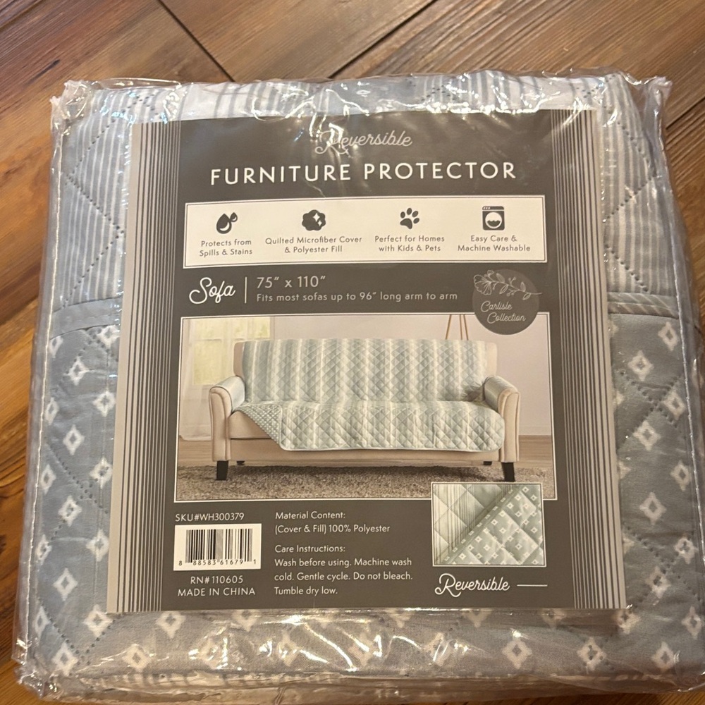 Reversible Furniture Protector - Gray Diamond Pattern